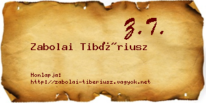Zabolai Tibériusz névjegykártya